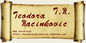 Teodora Mačinković vizit kartica